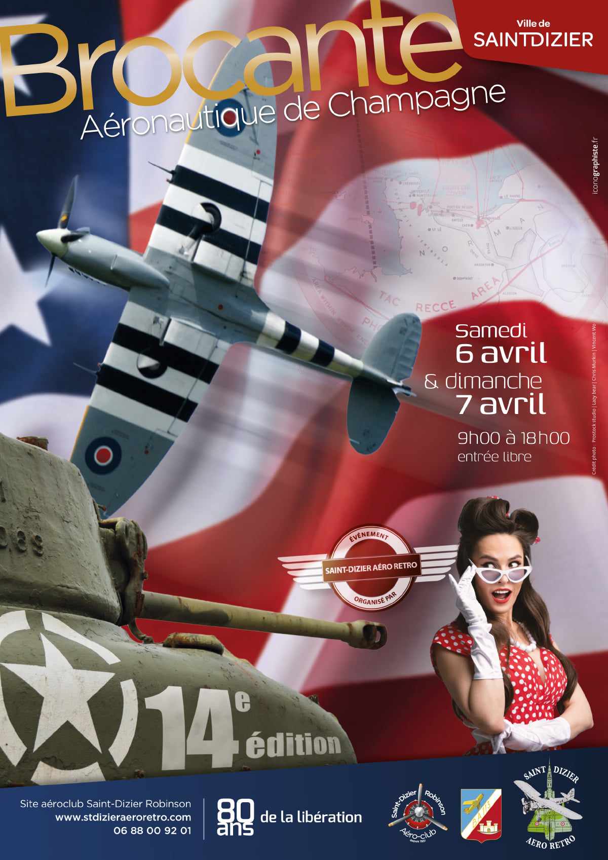 Poster de la brocante aéronautique de Champagne 2024