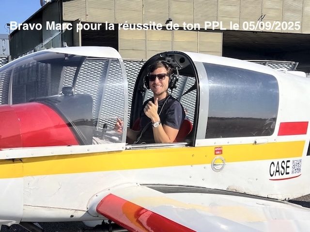 Bravo Marc pour la réussite de ton PPL le 05/09/2025