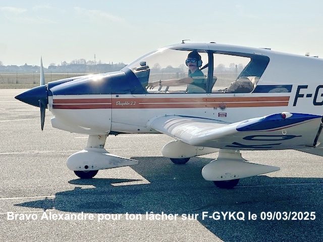 Bravo Alexandre pour ton lâcher sur F-GYKQ le 09/03/2025