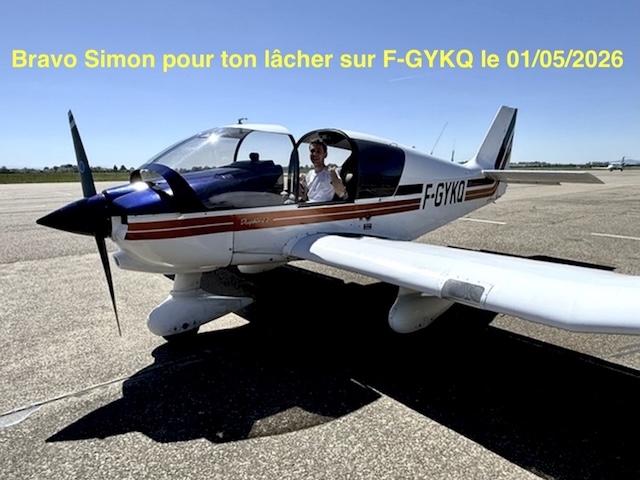 Bravo Simon pour ton lâcher sur F-GYKQ le 01/05/2026