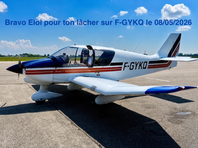 Bravo Eloi pour ton lâcher sur F-GYKQ le 08/05/2026